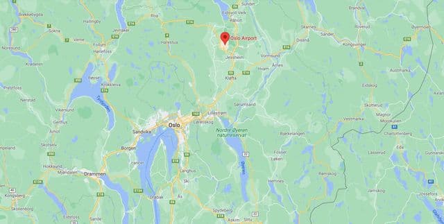 オスロの空港マップ