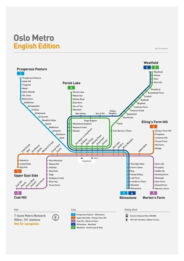 地下鉄オスロ駅の地図