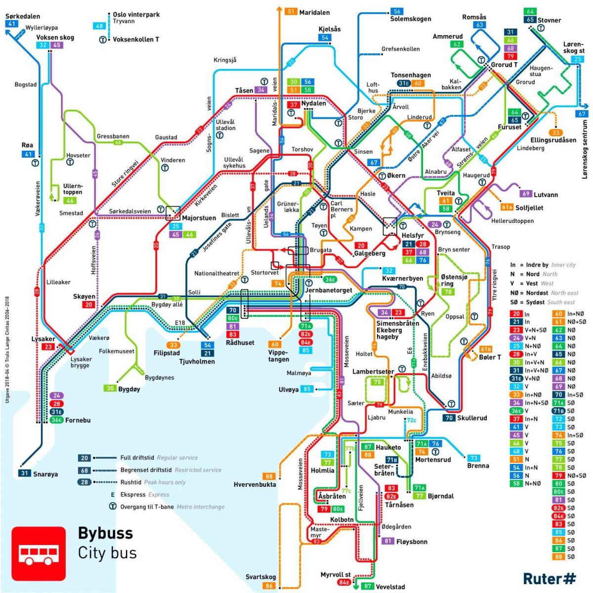 オスロのバスステーションマップ
