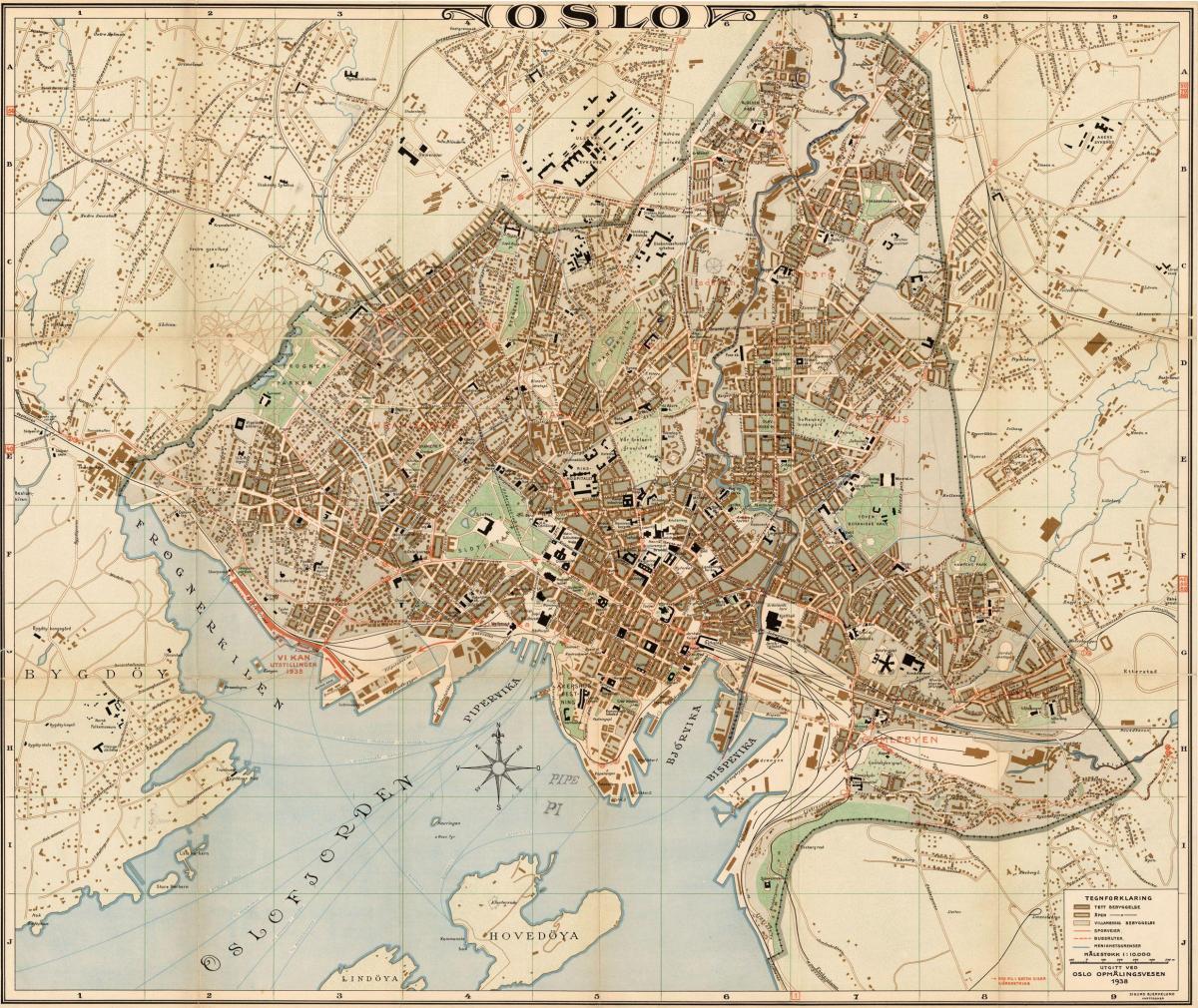オスロの歴史的な地図