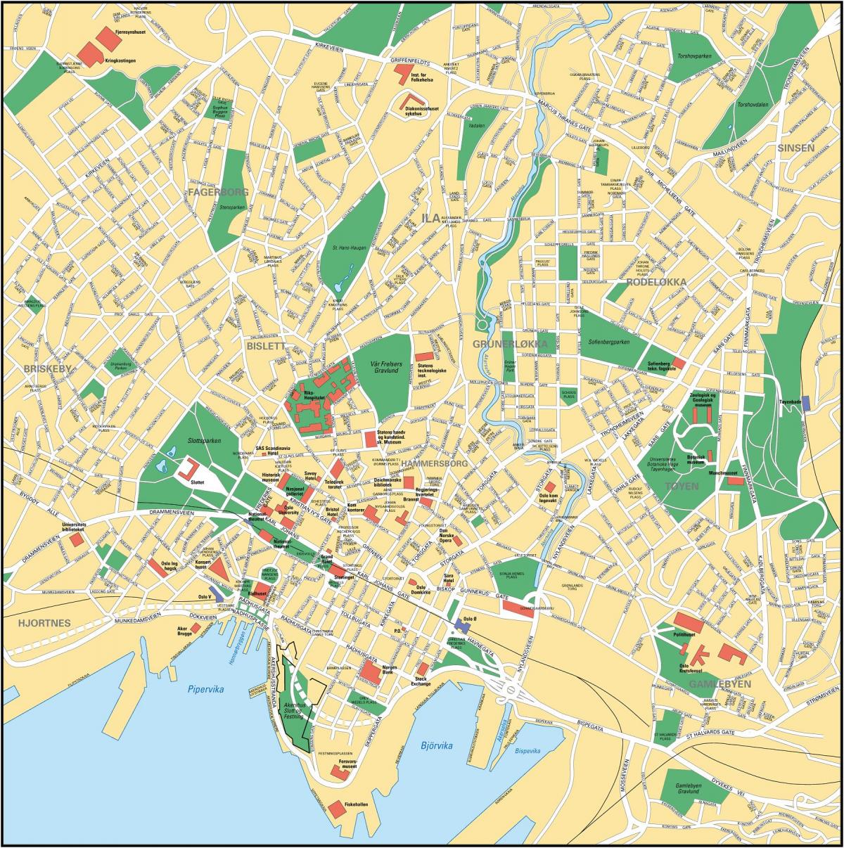 オスロ市の地図